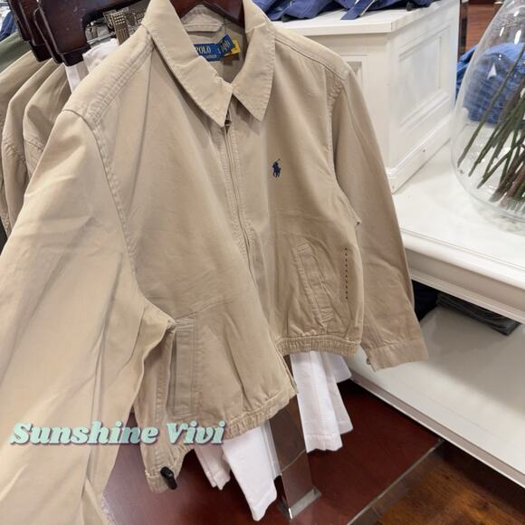 NWT Polo Ralph Lauren Women Cotton Twill JACKET Khaki XS - Picture 4 of 7